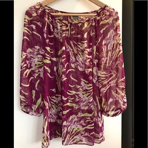 Sz10 Ann Taylor/ Loft sheer blouse